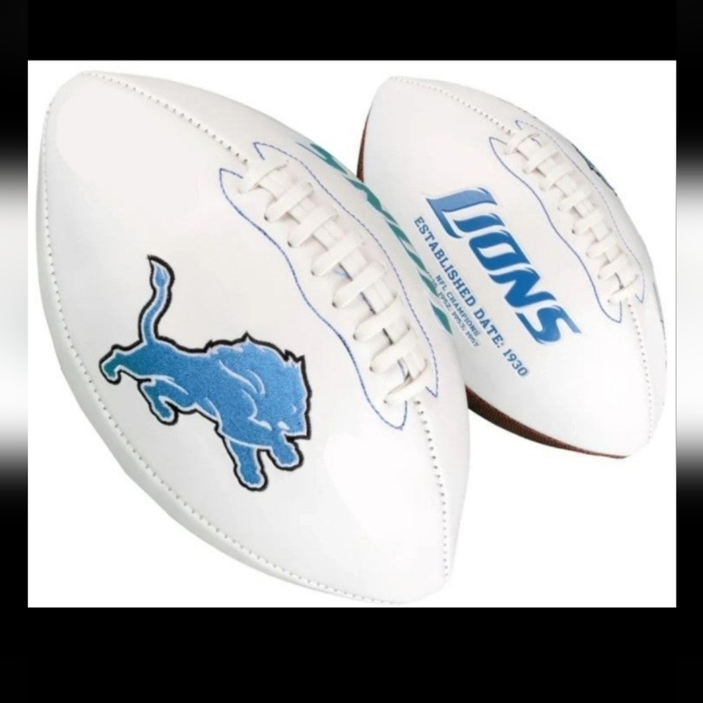 Detroit Lions Full Size Football White Panel Logo Signature Series New i…